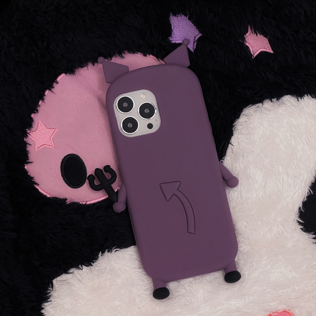 Ốp Điện Thoại Silicon Hình Demon Kuromi 3D Cho Iphone 11 12 13 14 PRO MAX