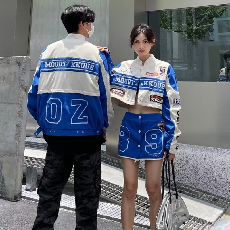 Áo Khoác Bóng Chày Dáng Rộng Phong Cách Retro Hồng Kông Cá Tính Cho Nữ