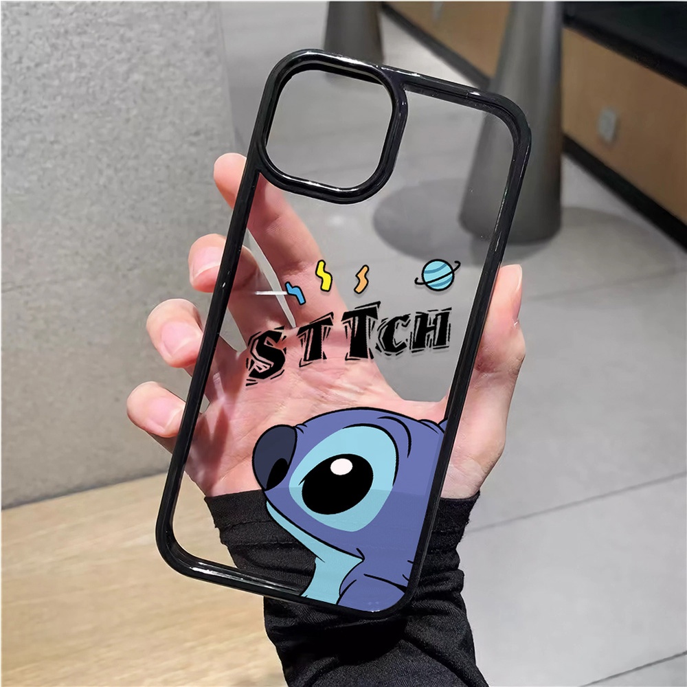 Ốp Điện Thoại Nhựa Acrylic Cứng Trong Suốt In Hình Stitch Thời Trang Cho iphone 14promax 11 13 12 7Plus 8 X XS Max