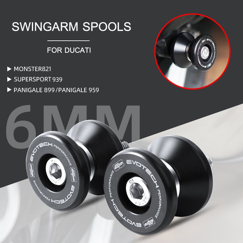 Xe máy swingarm spool sliders swing arm spools m6 cho ducati monster 821 monster 950 supersport 939 panigale 899/959