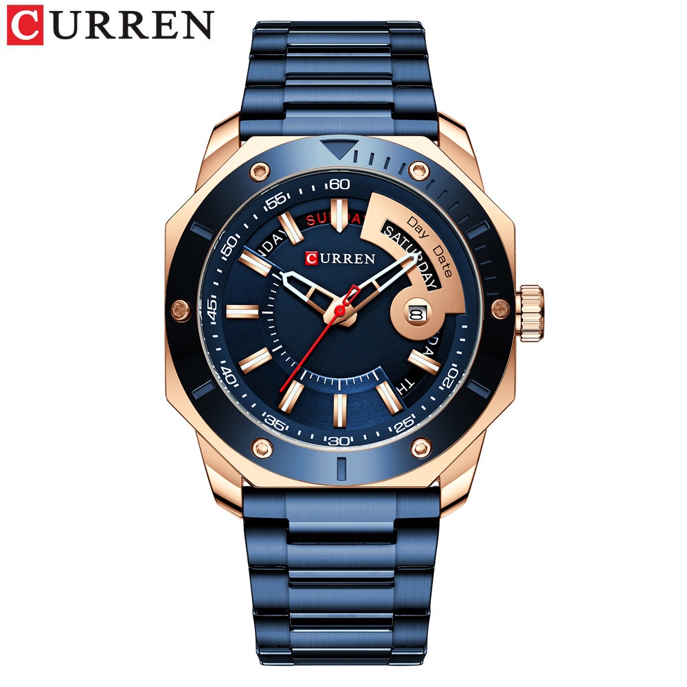 Đồng Hồ Quartz Curren / 8344 Chống Thấm Nước Với Dây Đeo Thép