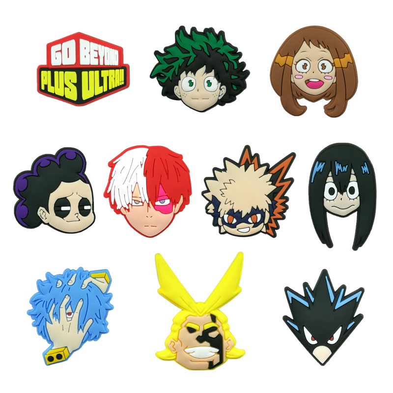Phụ kiện dép Crocs jibbitz trang trí tự làm bằng PVC thiết kế nhân vật hoạt hình anime Nhật Bản