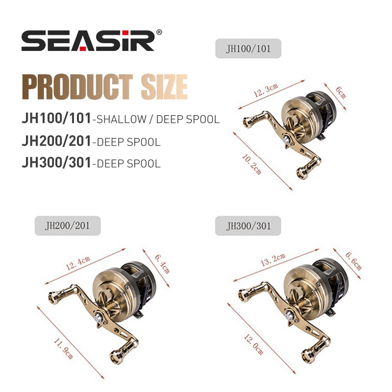 Máy Câu Cá seasir jh Bằng Kim Loại 7kg 9 + 1bb Tỷ Lệ7.0: 1 Độ Bền Cao