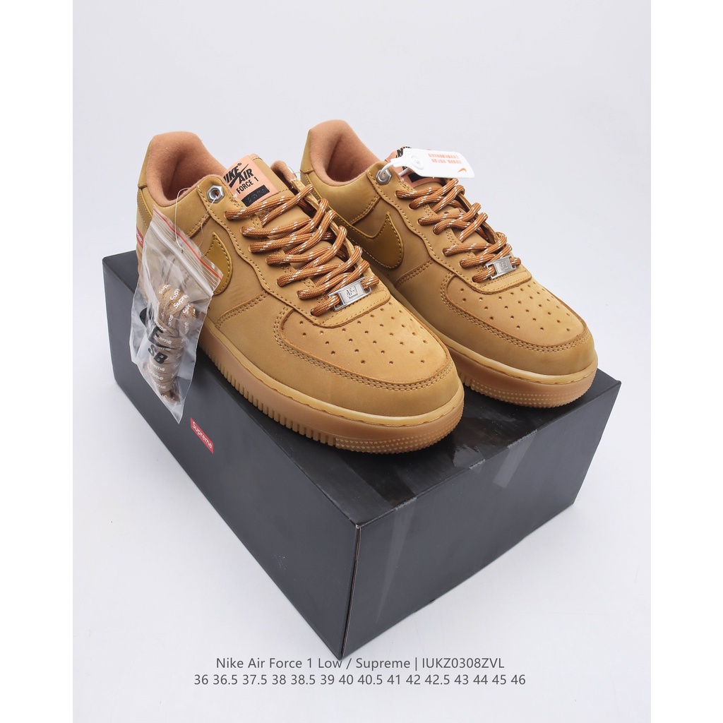 Giày Best Original Quality *like*auth like*authentic Sneaker *_Supreme x Nike_ Air Force 1 Low"07"Wheat Flax"_* DN1555-2