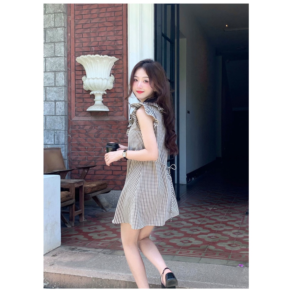 Đầm Ngắn Xếp Ly Không Tay Thời Trang Mùa Hè Phong Cách Hàn Quốc Dành Cho Nữ