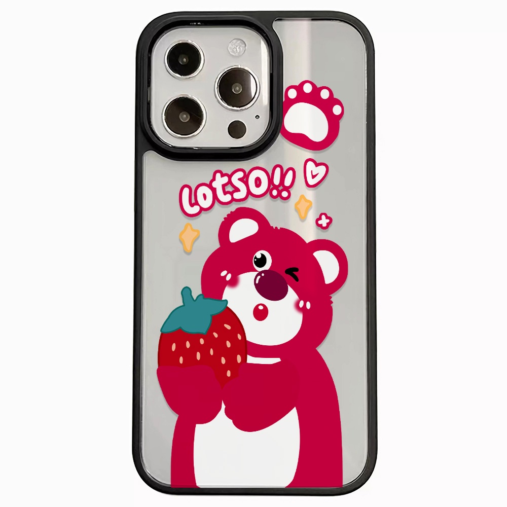 Ốp Điện Thoại Nhựa Acrylic Cứng Trong Suốt In Hình Gấu Lotso Đáng Yêu Cho iphone 14promax 11 13 12 7Plus 8 X XS Max