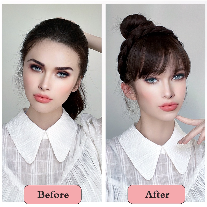 Tóc Giả Mái Ngang Một Mảnh Vô Hình Tự Nhiên Không Đường May Cho Nữ