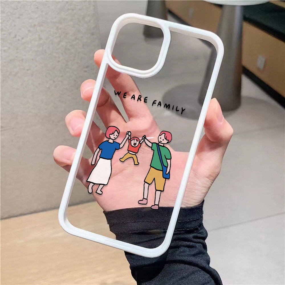 Ốp Điện Thoại Nhựa Acrylic Cứng Trong Suốt In Hình Gia Đình Thời Trang Cho iphone 14promax 11 13 12 7Plus 8 X XS Max