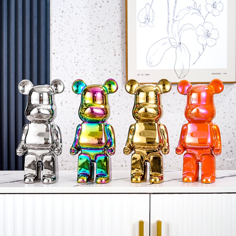 Mô Hình Tượng Bearbrick Size Bé 400% 28cm Mạ Điện cao cấp trang trí phòng khách, để bàn, quà tặng