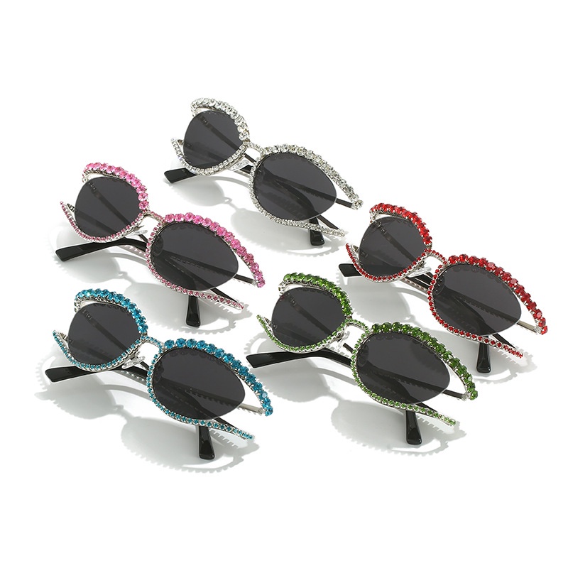 (YUZHU) Kính Mát Thời Trang Phương Tây Cao Cấp Đính Kim Cương Y2K Thời Trang Cho Nữ