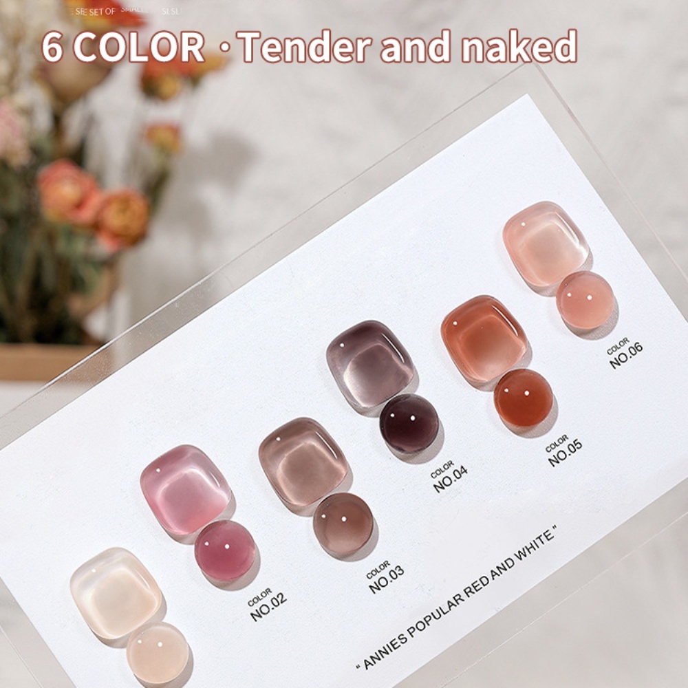 Sơn Móng Tay Lọ Nước Sơn Móng Tay Gel UV Annies 6 Màu/1 Bộ Keo Sơn Móng Tay Liệu Pháp Ánh Sáng Ngâm Gel Uv Bán Vĩnh Viễn Sơn Móng Nghệ Thuật