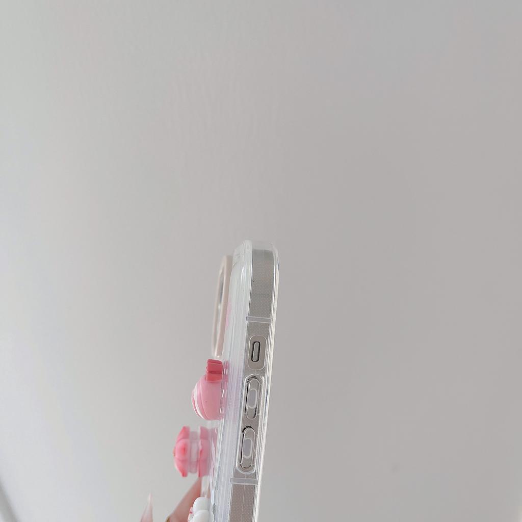 Ốp Điện Thoại Màu laser Họa Tiết Hoa / Trái Cây 3D Kèm Giá Đỡ Cho IPhone 14promax 14pro 13promax 12 1