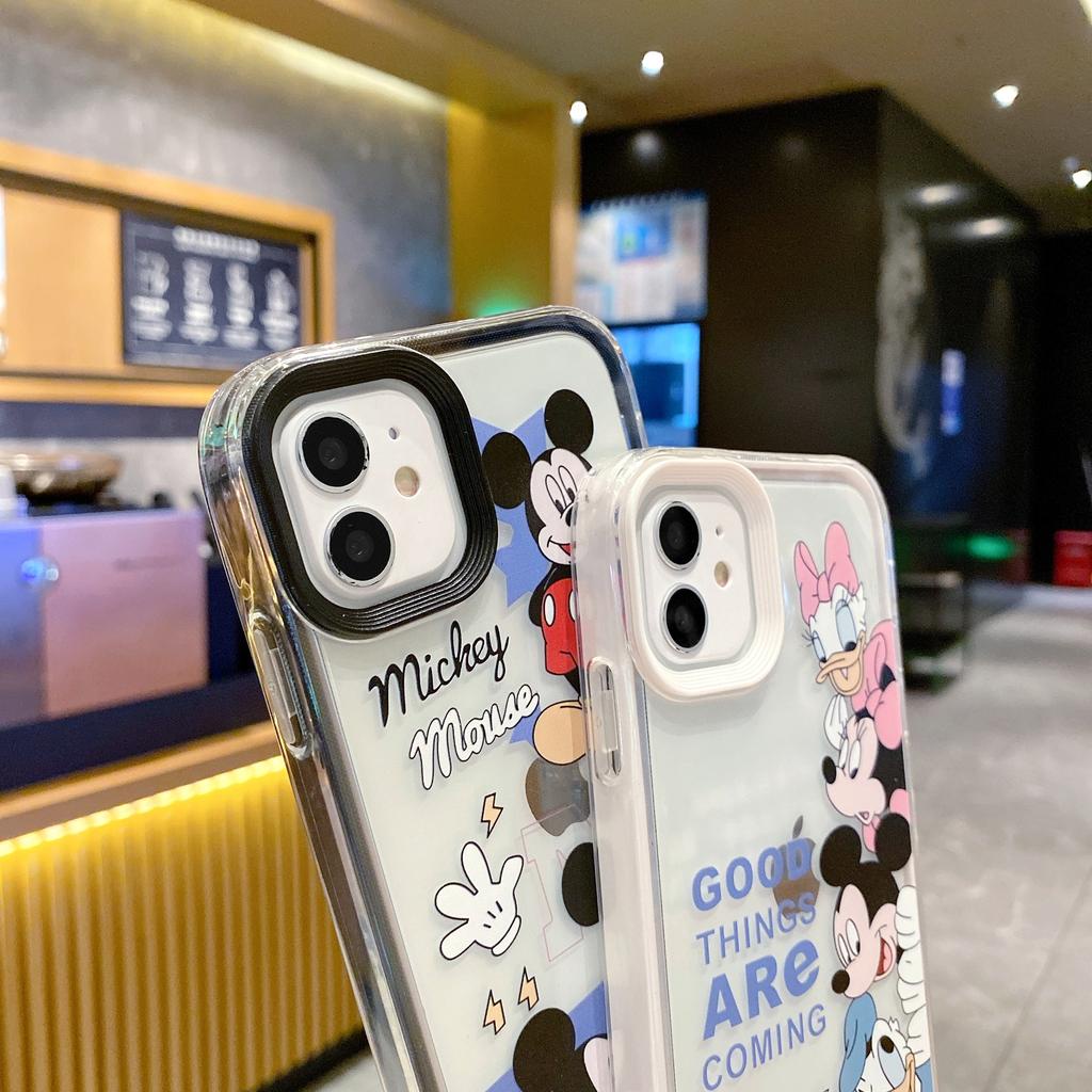 Ốp Điện Thoại Trong Suốt in Hình Mickey 3 Trong 1 Cho iPhone 14Promax 13 12 11 7Plus X Xs Max XR