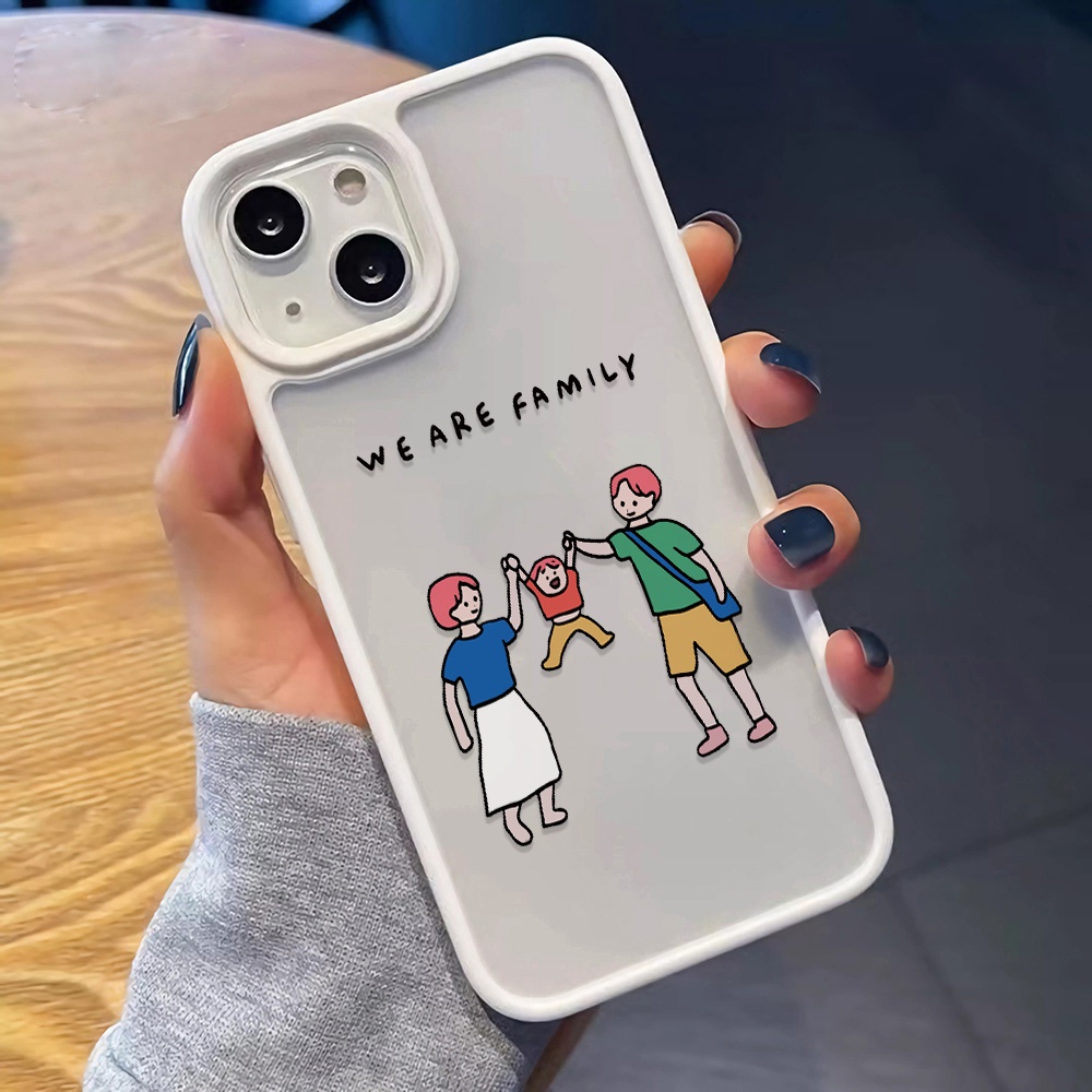 Ốp Điện Thoại Nhựa Acrylic Cứng Trong Suốt In Hình Gia Đình Thời Trang Cho iphone 14promax 11 13 12 7Plus 8 X XS Max
