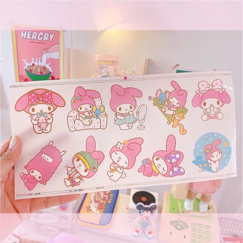 Sticker Cute Nhãn Dán Hoạt Hình Bằng Nhựa PP Yugui DIY hình dán hình dán sticker