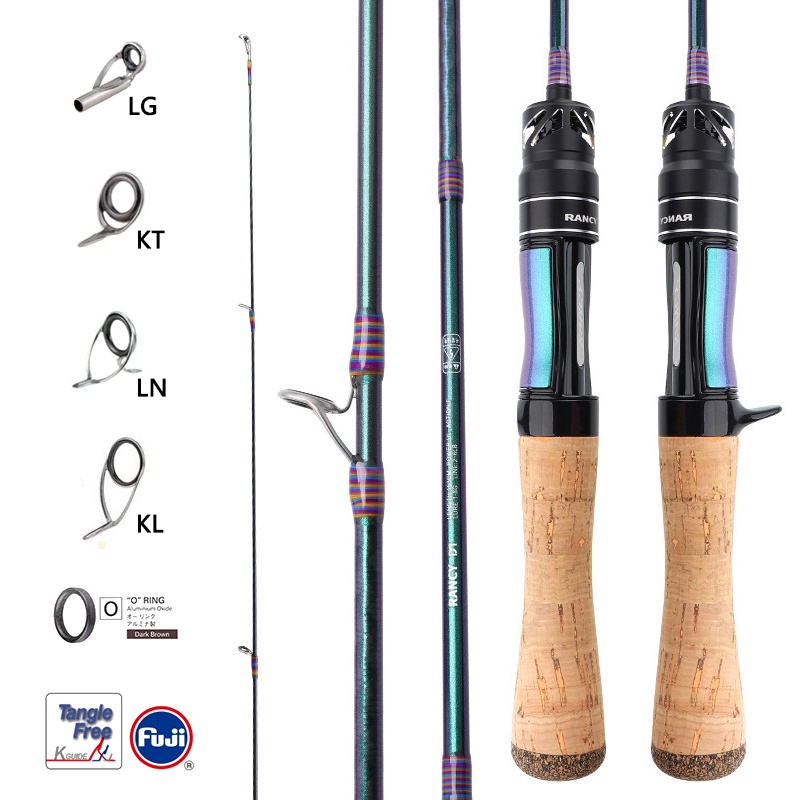 1.53m / 1.68m / 1.8m Fuji UL Rod Rắn Carbon Quay / Baitcasting Rod Siêu Nhẹ Joran Pancing Tôm Rod