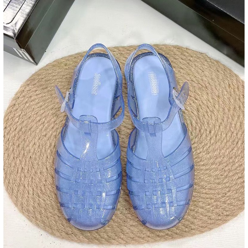 Xăng đan Đi Biển Đế Bằng Bít Mũi Phong Cách Roman Mới 2023 Cho Nữ