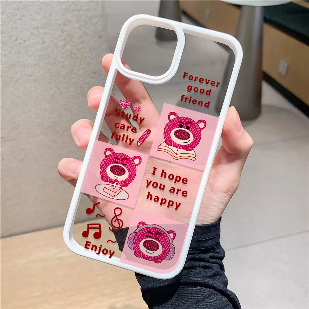 Ốp Điện Thoại Nhựa Acrylic Cứng Trong Suốt Kẻ Ô Cho iphone 14promax 11 13 12 7Plus 8 X XS Max