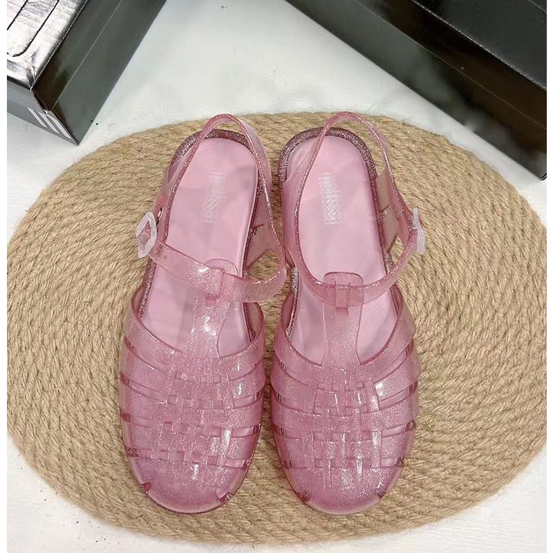 Xăng đan Đi Biển Đế Bằng Bít Mũi Phong Cách Roman Mới 2023 Cho Nữ