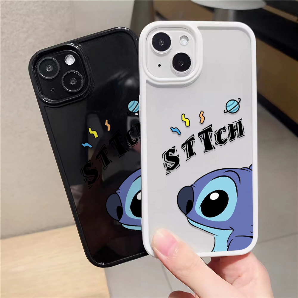 Ốp Điện Thoại Nhựa Acrylic Cứng Trong Suốt In Hình Stitch Thời Trang Cho iphone 14promax 11 13 12 7Plus 8 X XS Max