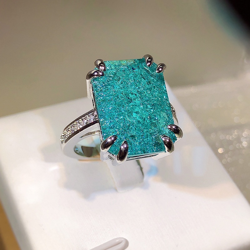 Nhẫn Đính Hôn Đính Đá Zircon Khối Lập Phương Thời Trang Âu Mỹ
