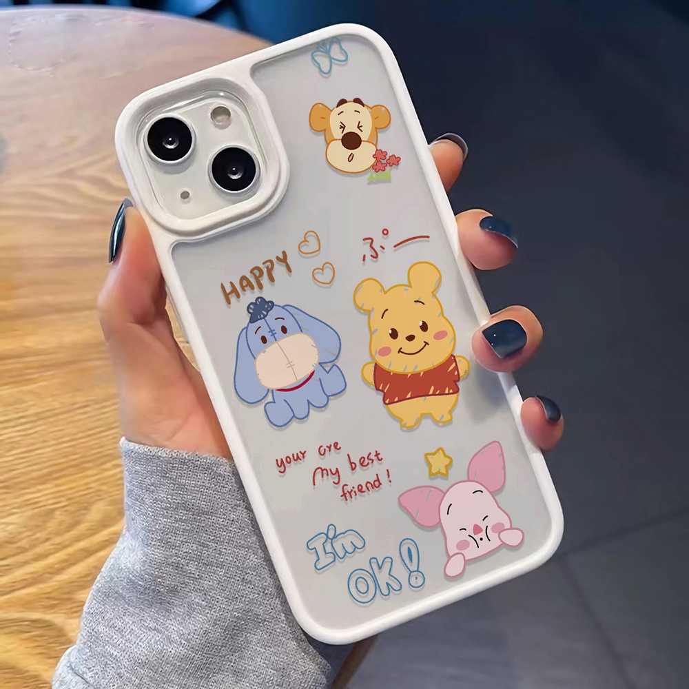 Ốp Điện Thoại Nhựa Acrylic Cứng Trong Suốt Hình Winnie the Pooh Cho iphone 14promax 11 13 12 7Plus 8 X XS Max