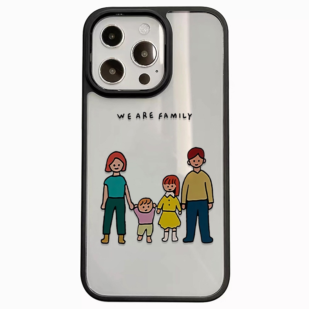 Ốp Điện Thoại Nhựa acrylic Cứng Trong Suốt In Hình Gia Đình Thời Trang Cho iphone 14promax 11 13 12 7Plus X XS Max