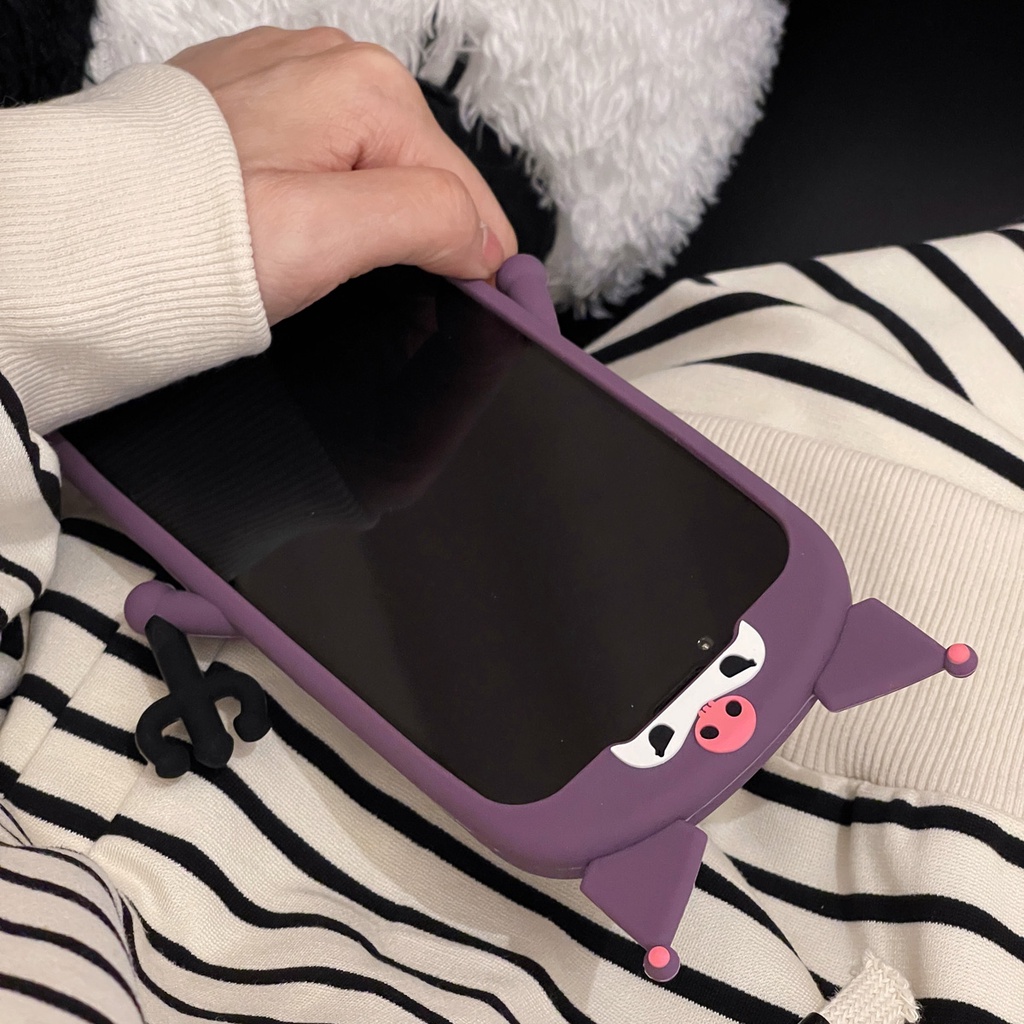 Ốp Điện Thoại Silicon Hình Demon Kuromi 3D Cho Iphone 11 12 13 14 PRO MAX