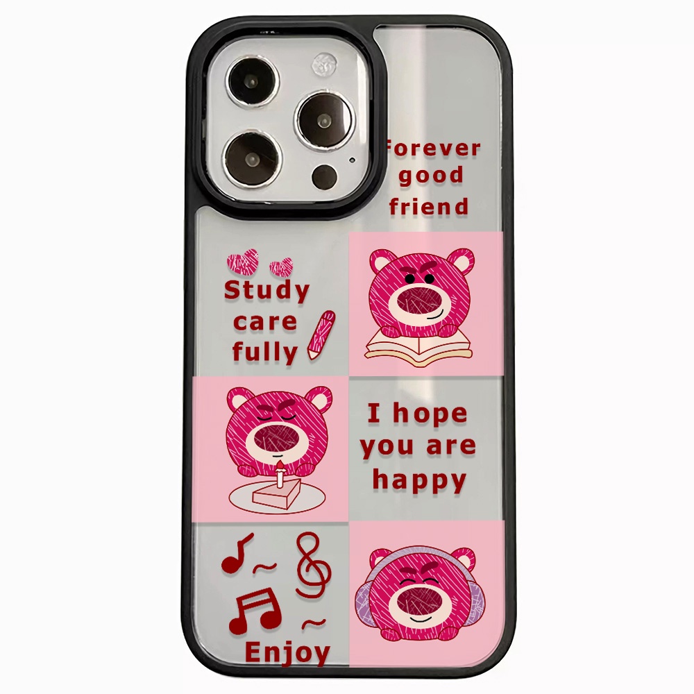 Ốp Điện Thoại Nhựa Acrylic Cứng Trong Suốt Kẻ Ô Cho iphone 14promax 11 13 12 7Plus 8 X XS Max