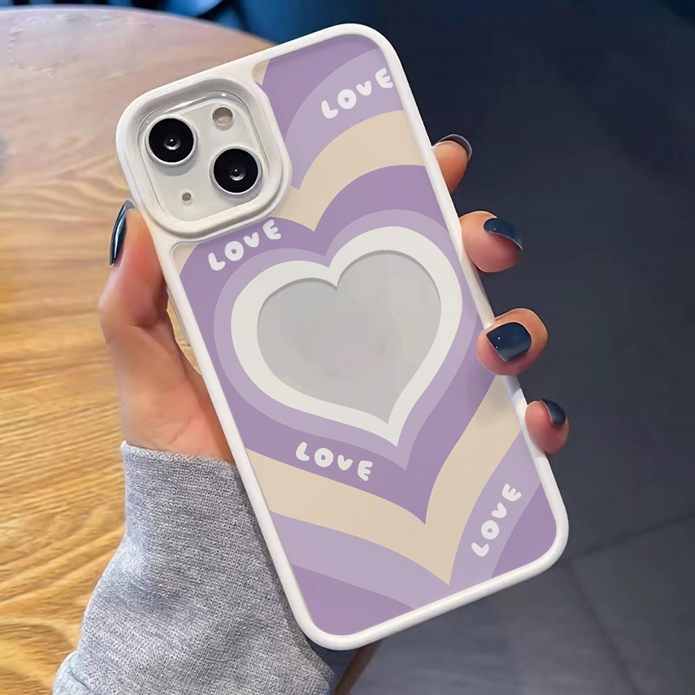 Ốp Điện Thoại Nhựa Acrylic Cứng Trong Suốt In Hình Trái Tim Đáng Yêu Cho iphone 14promax 11 13 12 7Plus 8 X XS Max