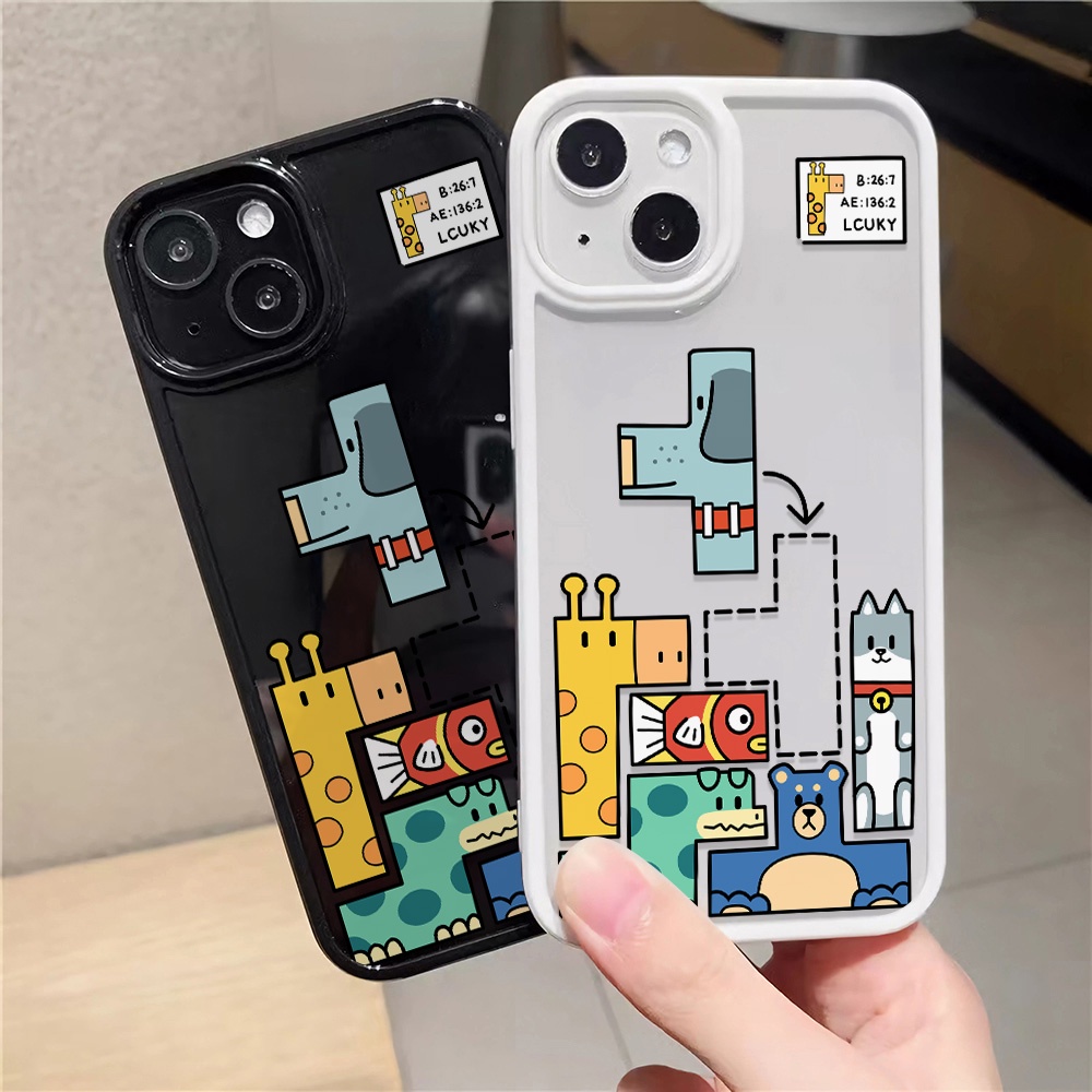 Ốp Điện Thoại Nhựa Acrylic Cứng Trong Suốt Hình Máy Chơi Game Tetris Cho iphone 14promax 11 13 12 7Plus 8 X XS Max