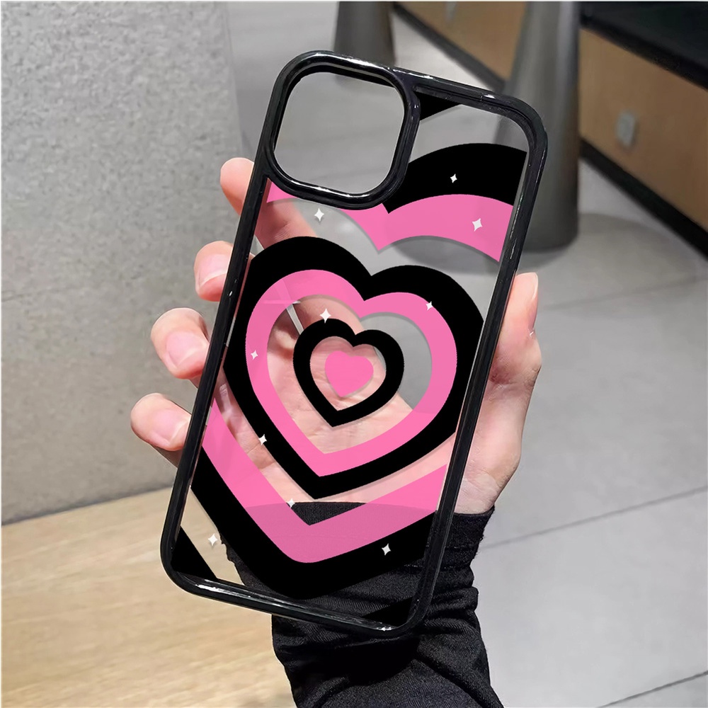 Ốp Điện Thoại Nhựa Acrylic Cứng Trong Suốt In Hình Trái Tim Đáng Yêu Cho iphone 14promax 11 13 12 7Plus 8 X XS Max
