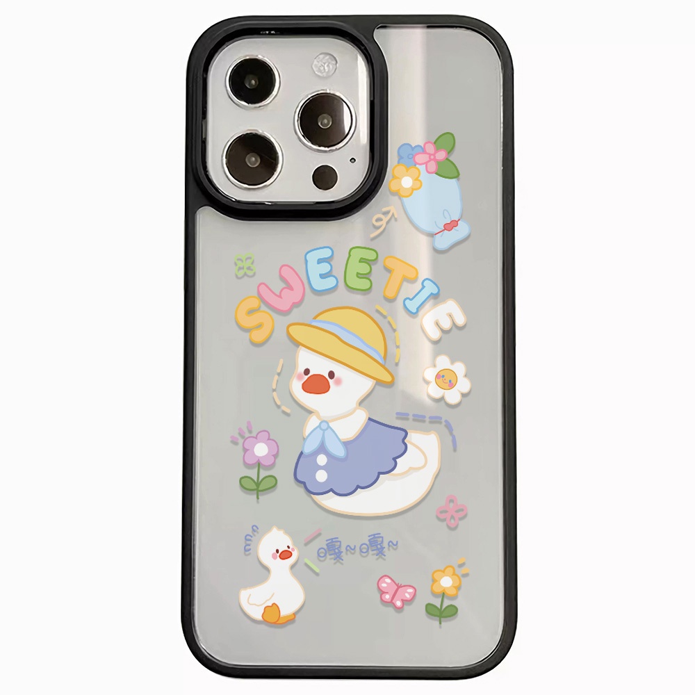 Ốp Điện Thoại Nhựa Acrylic Cứng Trong Suốt Hình Vịt Hoạt Hình Cho iphone 14promax 11 13 12 7Plus 8 X XS Max