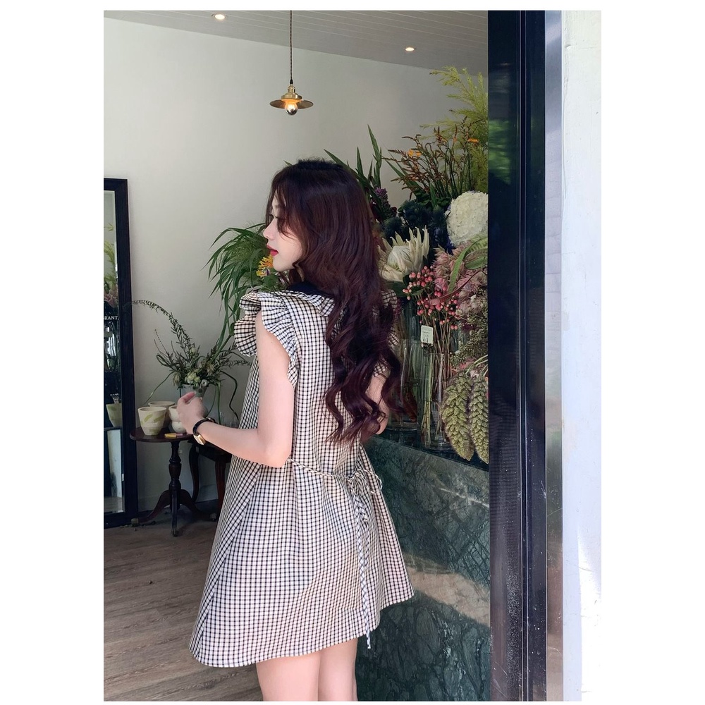 Đầm Ngắn Xếp Ly Không Tay Thời Trang Mùa Hè Phong Cách Hàn Quốc Dành Cho Nữ