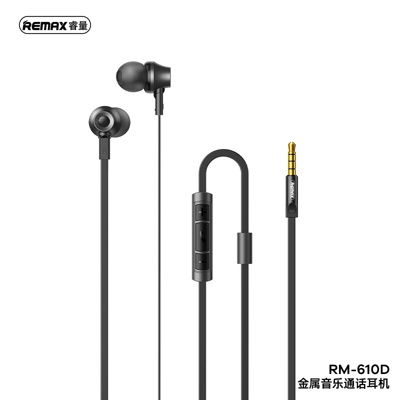 Tai Nghe NhéT Tai Remax RM-610D 3.5mm Có Dây Âm Thanh ChấT LượNg Cao