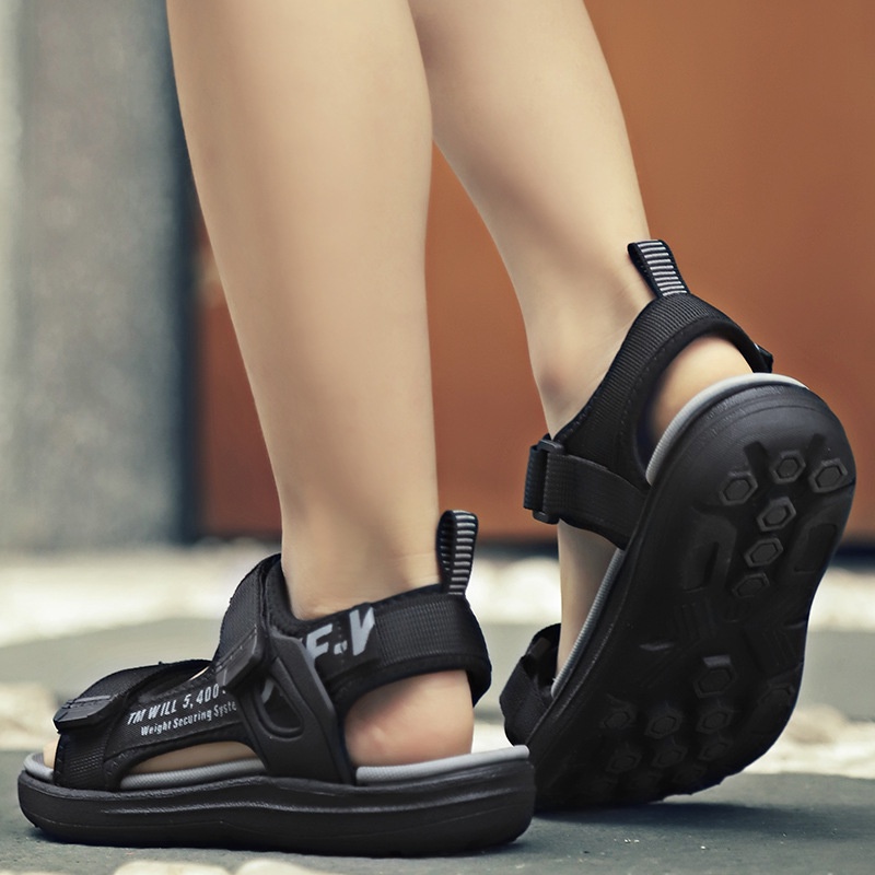 Dép Sandal Bé Trai Đế Chống Trơn Trượt Quai Ngang Đế Kếp Siêu Êm Size Đại 28-41