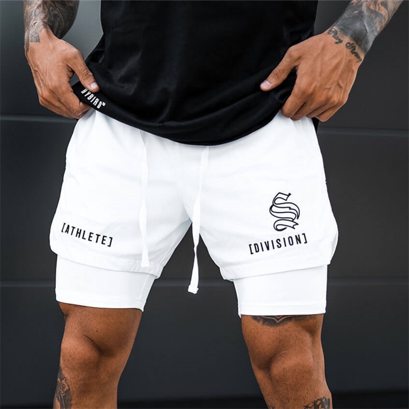 Mới Quần Short Thể Thao 2 Trong 1 Thoáng Khí Mau Khô Cho Nam