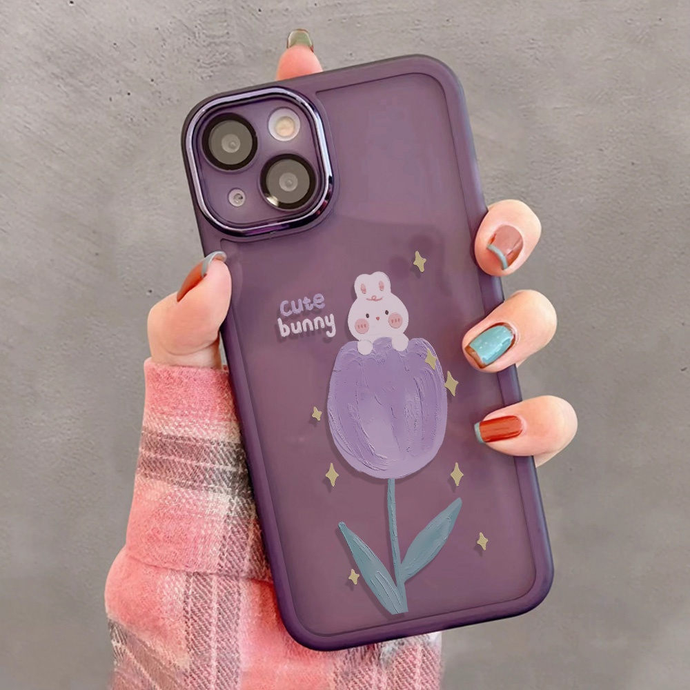 Miếng Dán Bảo Vệ Camera Bằng Kim Loại Hình Hoa tulip Dễ Thương Cho iphone 14promax 11 13 12 7Plus X XS Max 7 8