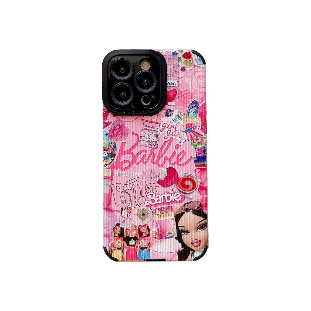 Ốp Điện Thoại tpu Dẻo Họa Tiết Hoạt Hình Đôi Mắt Thiên Thần Kèm Búp Bê Barbie Cho iPhone 14 13 12 11 Pro Max XS XR 7 8 Plus