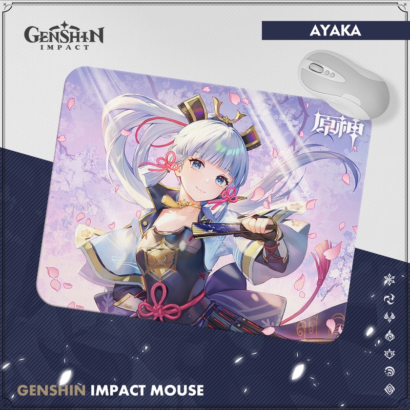 Miếng Lót Chuột Genshin Impact Bàn Di Chuột Máy Tính Anime Kích Thước 21x26 cm Cao Su Tự Nhiên Viền May Chắc Chắn