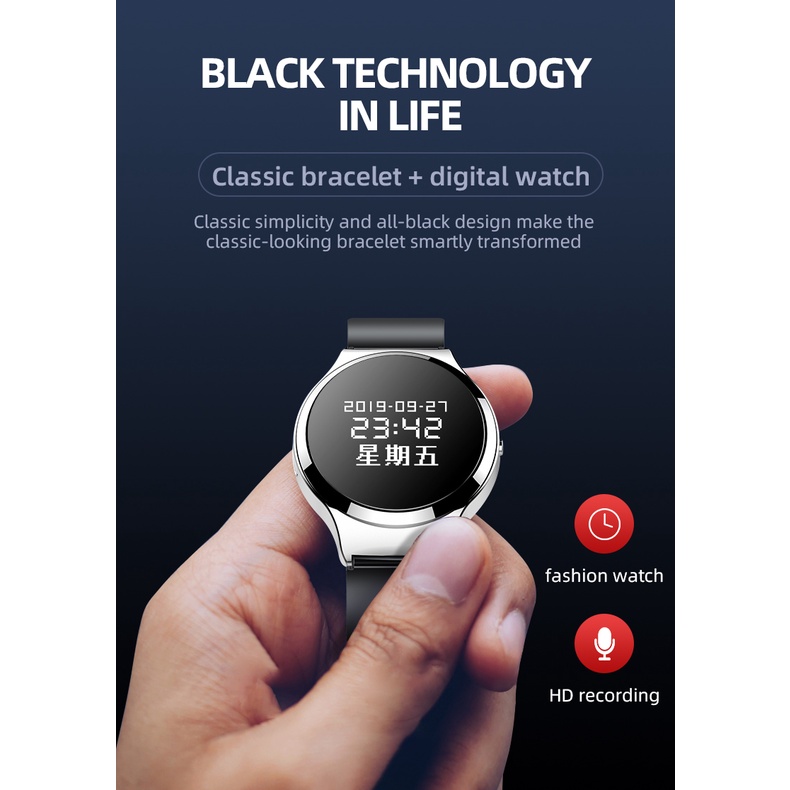 Đồng Hồ Thông Minh Ghi Âm Giọng Nói 3D Màn Hình HD Chống Tiếng Ồn