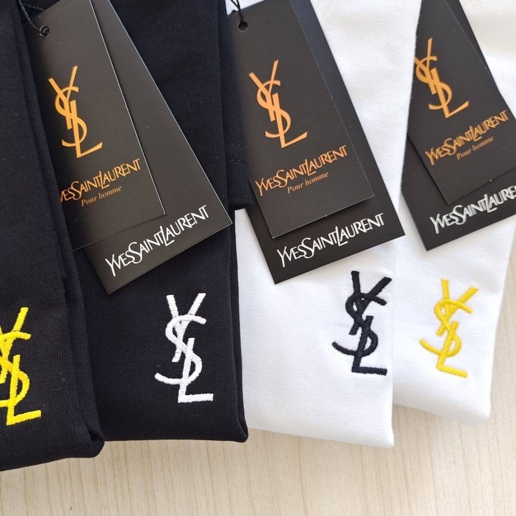 YSL1 Áo Thun Tay Ngắn Thêu Họa Tiết Phong Cách Âu Mỹ Chất Lượng Cao Cho Nam Và Nữ