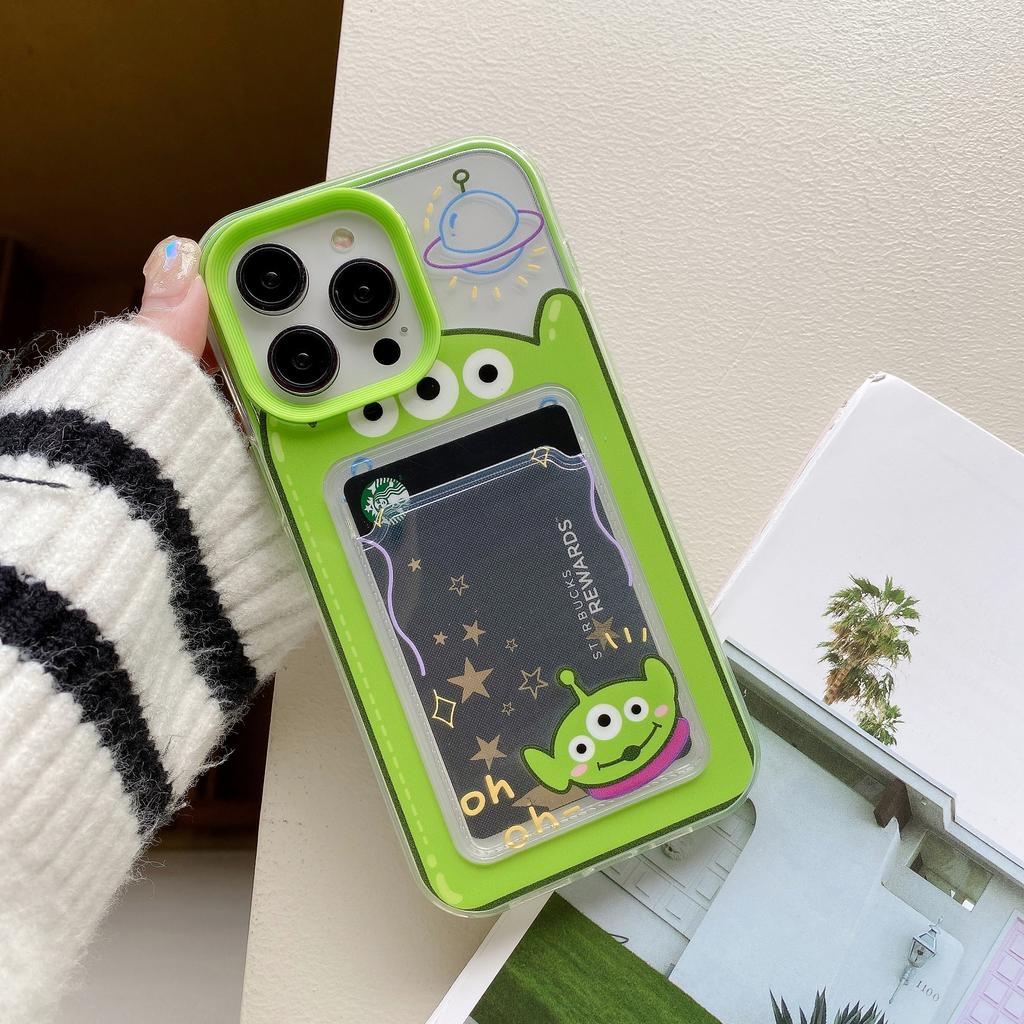 Ốp Điện Thoại in Hình Gấu 3 Trong 1 Có Ngăn Đựng Thẻ Cho iPhone 14promax 13 12 11 7Plus X XR XSMAX