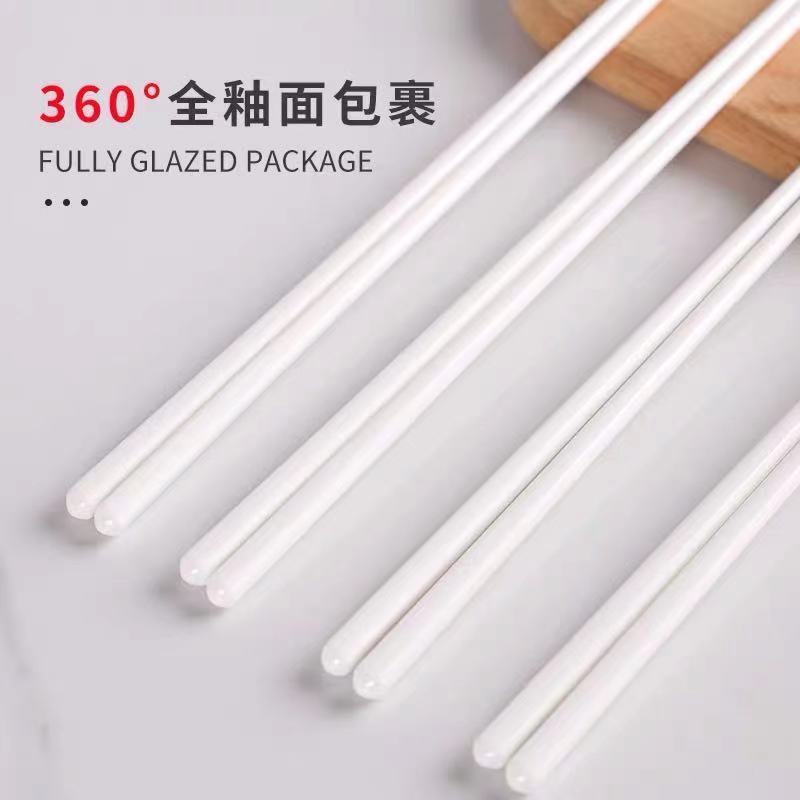 Bộ 5 / 10 Đôi Đũa Dài Bằng Sứ Màu Trắng Thiết Kế Đơn Giản Chất Lượng Cao