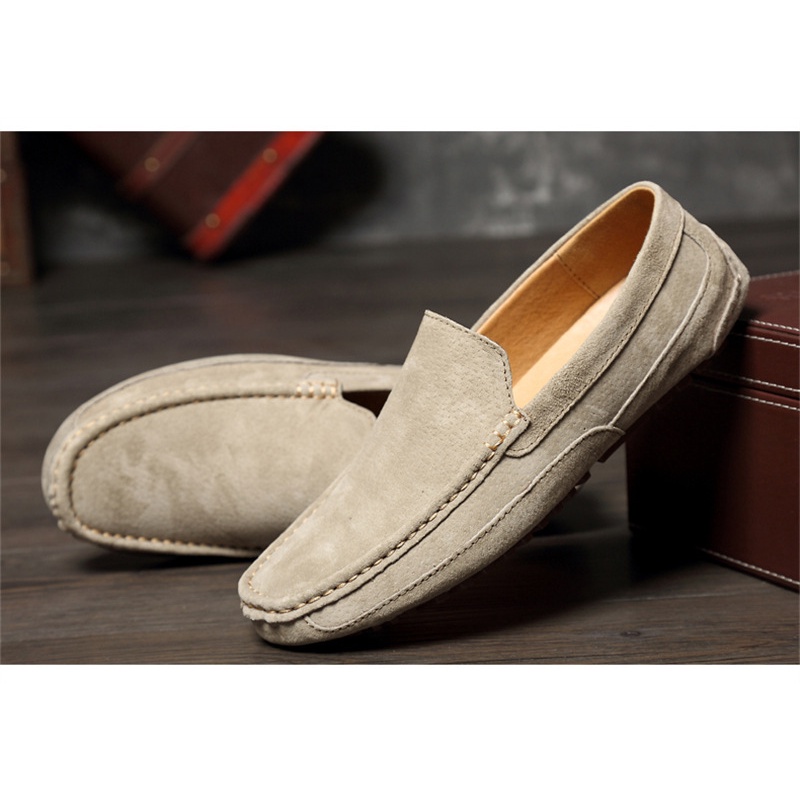 Giày Lười Da Lộn Sang Trọng Thời Trang 2023 Cho Nam