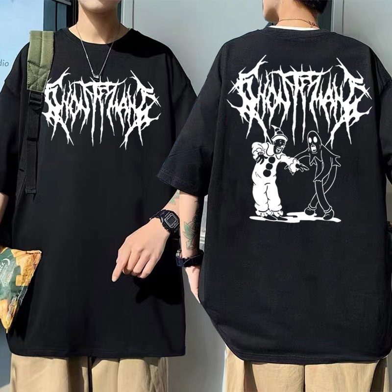 Áo Thun Pouya Hai Mặt In Hình Ghostemane Phong Cách Hip Hop Thời Trang Cho Nam Và Nữ