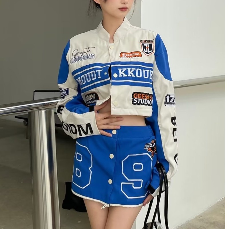 Áo Khoác Bóng Chày Dáng Rộng Phong Cách Retro Hồng Kông Cá Tính Cho Nữ