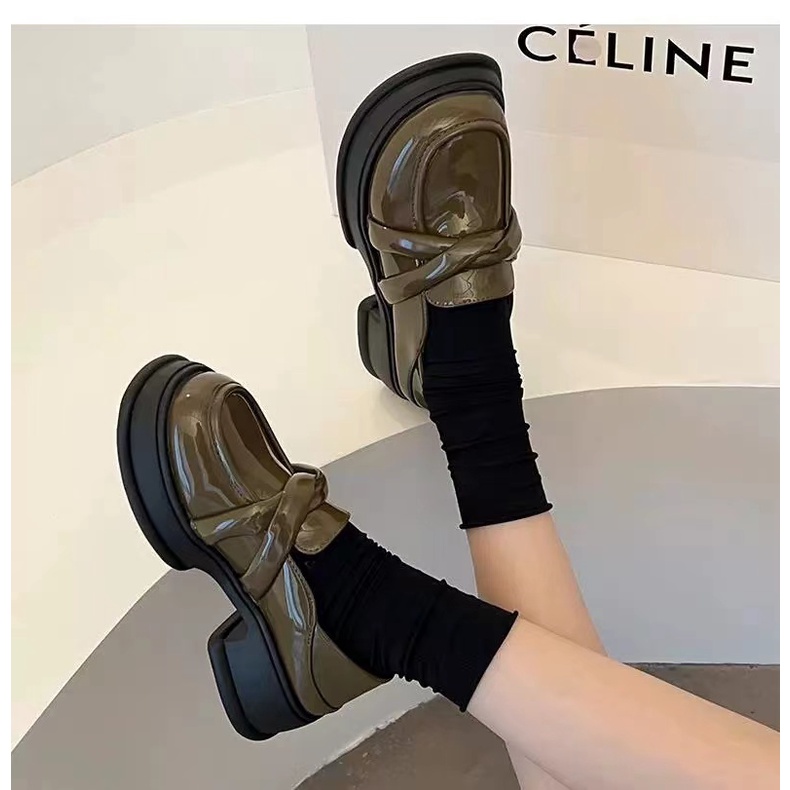 Giày Da Oxford Đế Dày Tăng Chiều Cao Thời Trang Mùa Xuân 2023 Phong Cách Retro