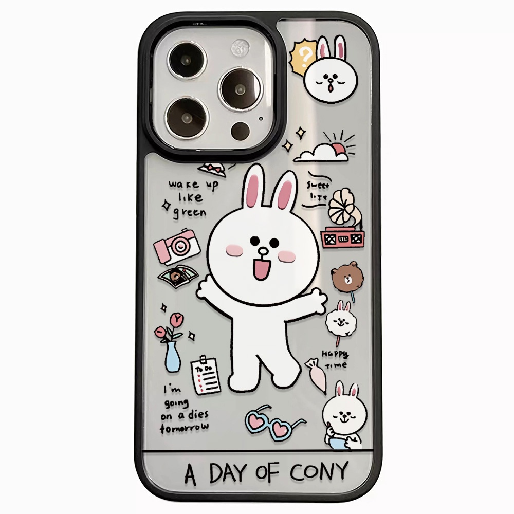 Ốp Điện Thoại Nhựa Acrylic Cứng Trong Suốt In Hình Gấu Trắng Đáng Yêu Cho iphone 14promax 11 13 12 7Plus 8 X XS Max