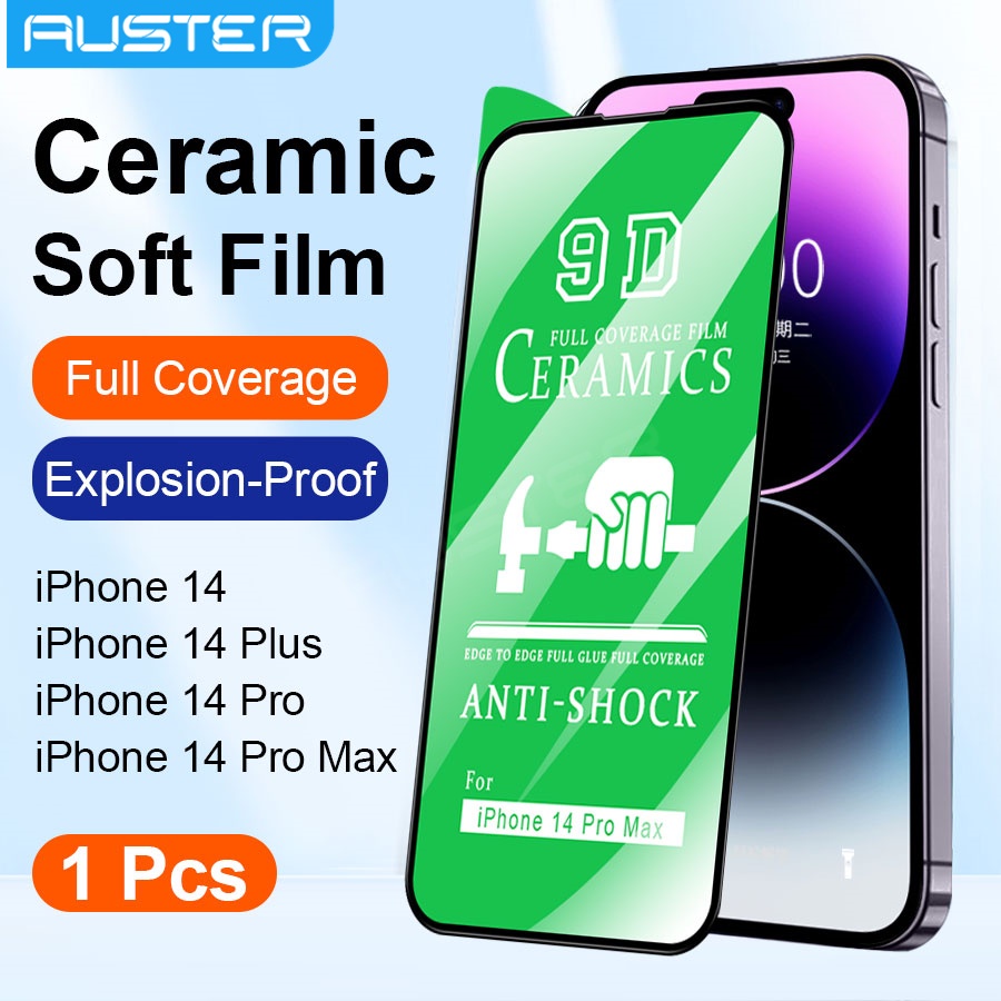 【1 Miếng】Miếng Dán Bảo Vệ Màn Hình Gốm Dẻo Siêu Mỏng Dẻo Cho iPhone 14 Plus 13 12 11 Pro Max